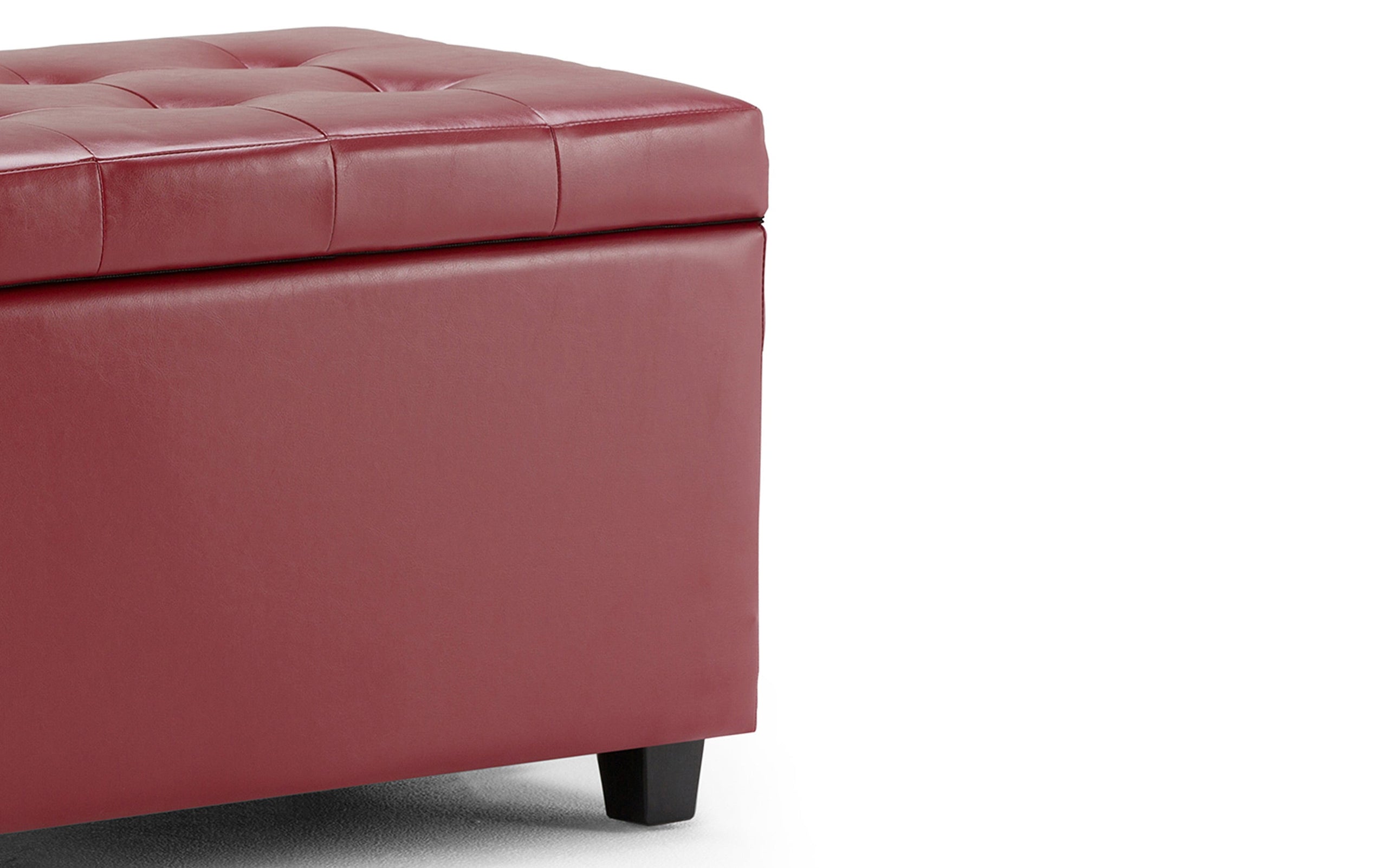 Red Vegan Leather | Cosmopolitan Vegan Leather Storage Ottoman