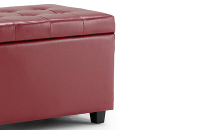 Red Vegan Leather | Cosmopolitan Vegan Leather Storage Ottoman