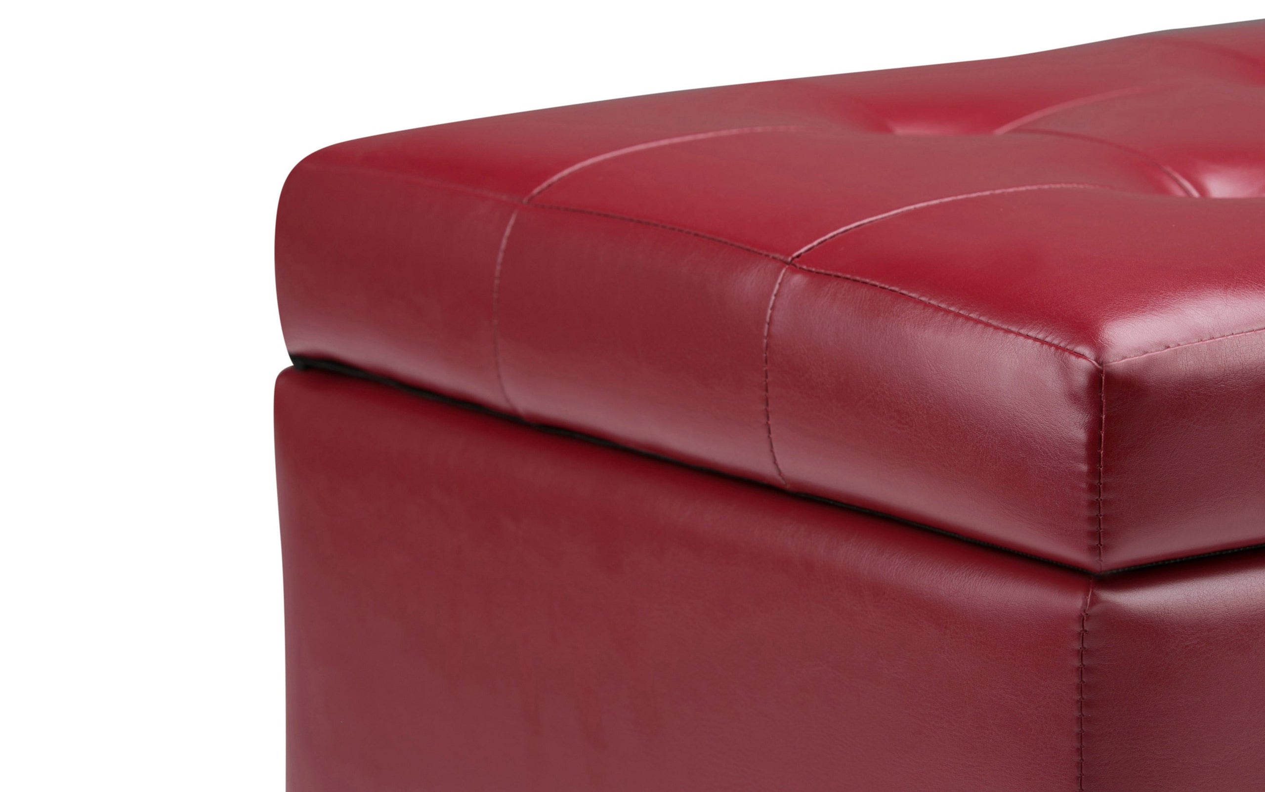 Red Vegan Leather | Cosmopolitan Vegan Leather Storage Ottoman