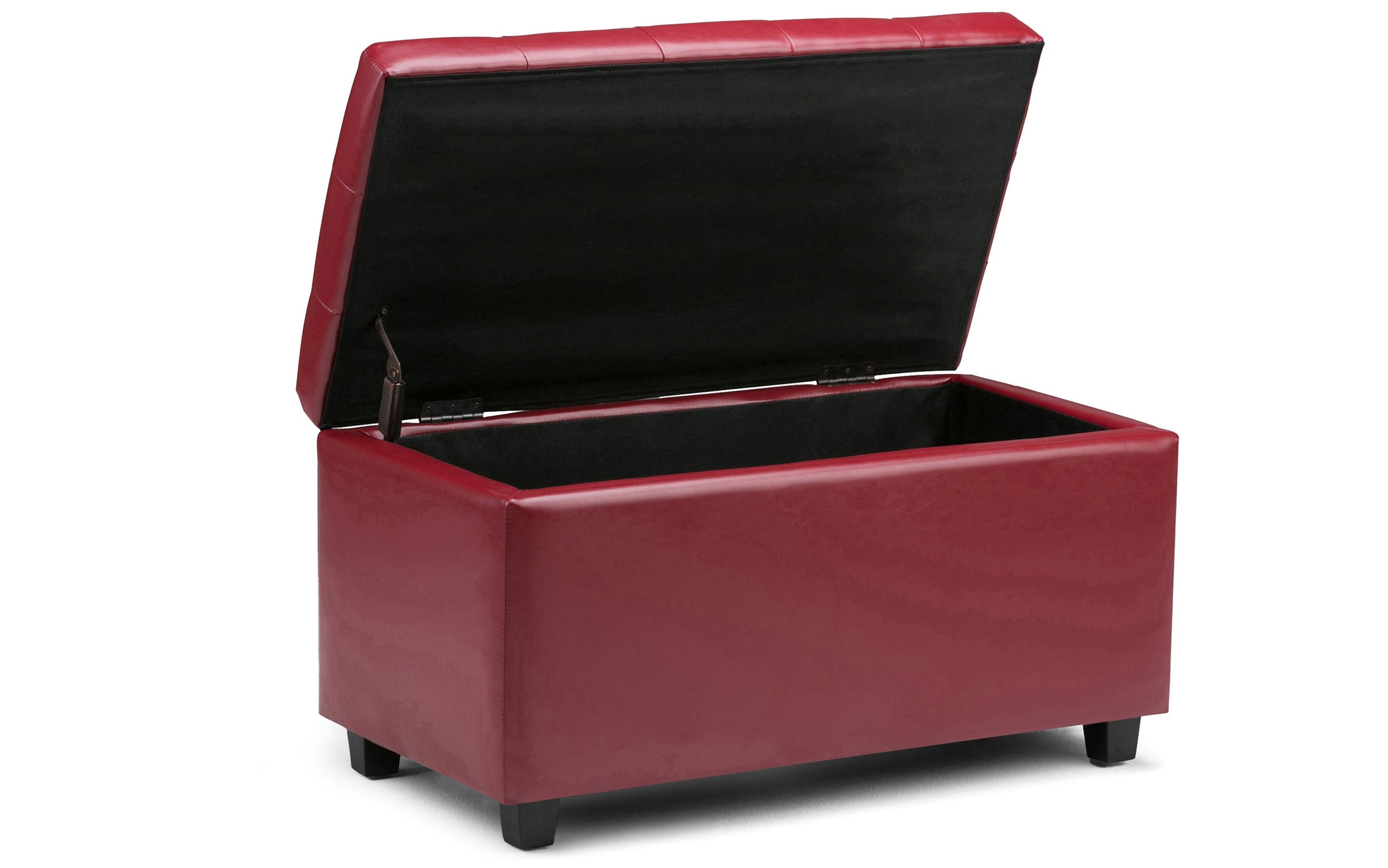Red Vegan Leather | Cosmopolitan Vegan Leather Storage Ottoman