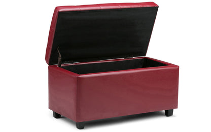Red Vegan Leather | Cosmopolitan Vegan Leather Storage Ottoman