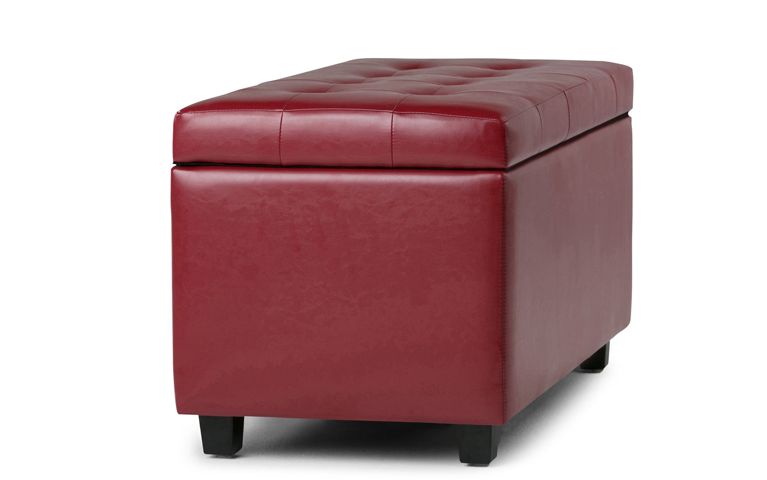 Red Vegan Leather | Cosmopolitan Vegan Leather Storage Ottoman