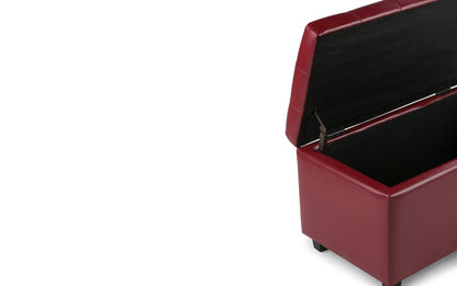 Red Vegan Leather | Cosmopolitan Vegan Leather Storage Ottoman
