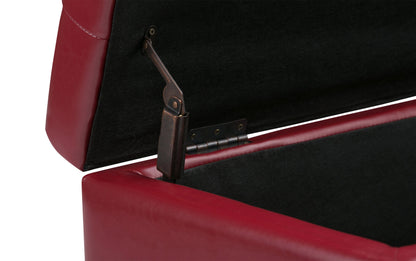 Red Vegan Leather | Cosmopolitan Vegan Leather Storage Ottoman