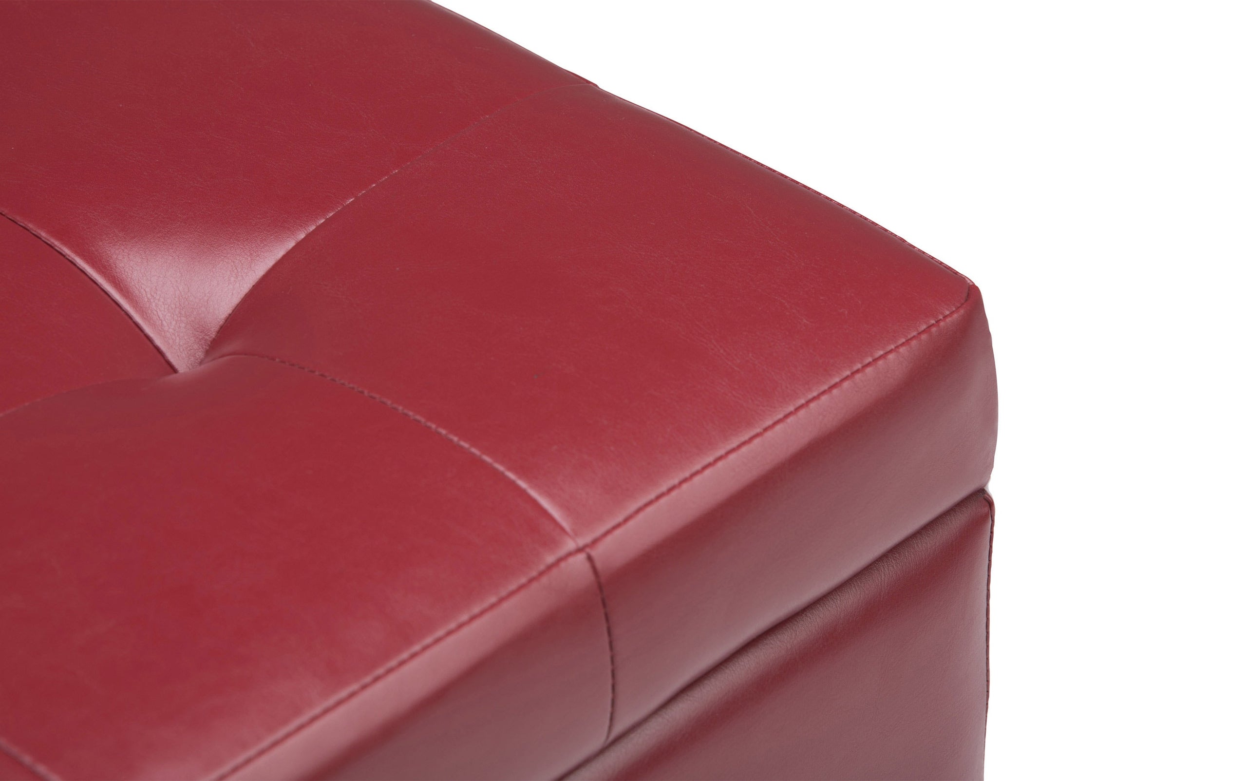 Red Vegan Leather | Cosmopolitan Vegan Leather Storage Ottoman