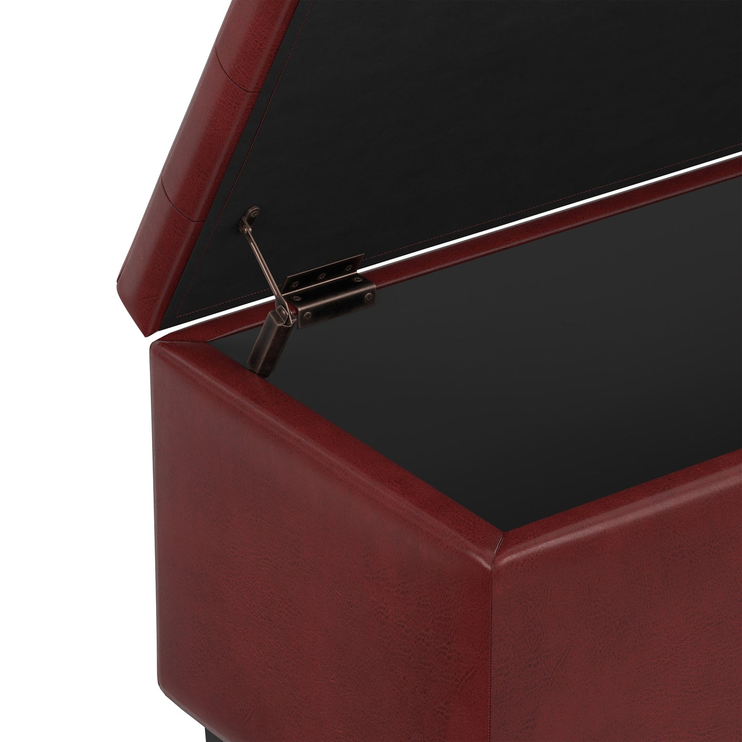 Red Vegan Leather | Cosmopolitan Storage Ottoman in Vegan Leather