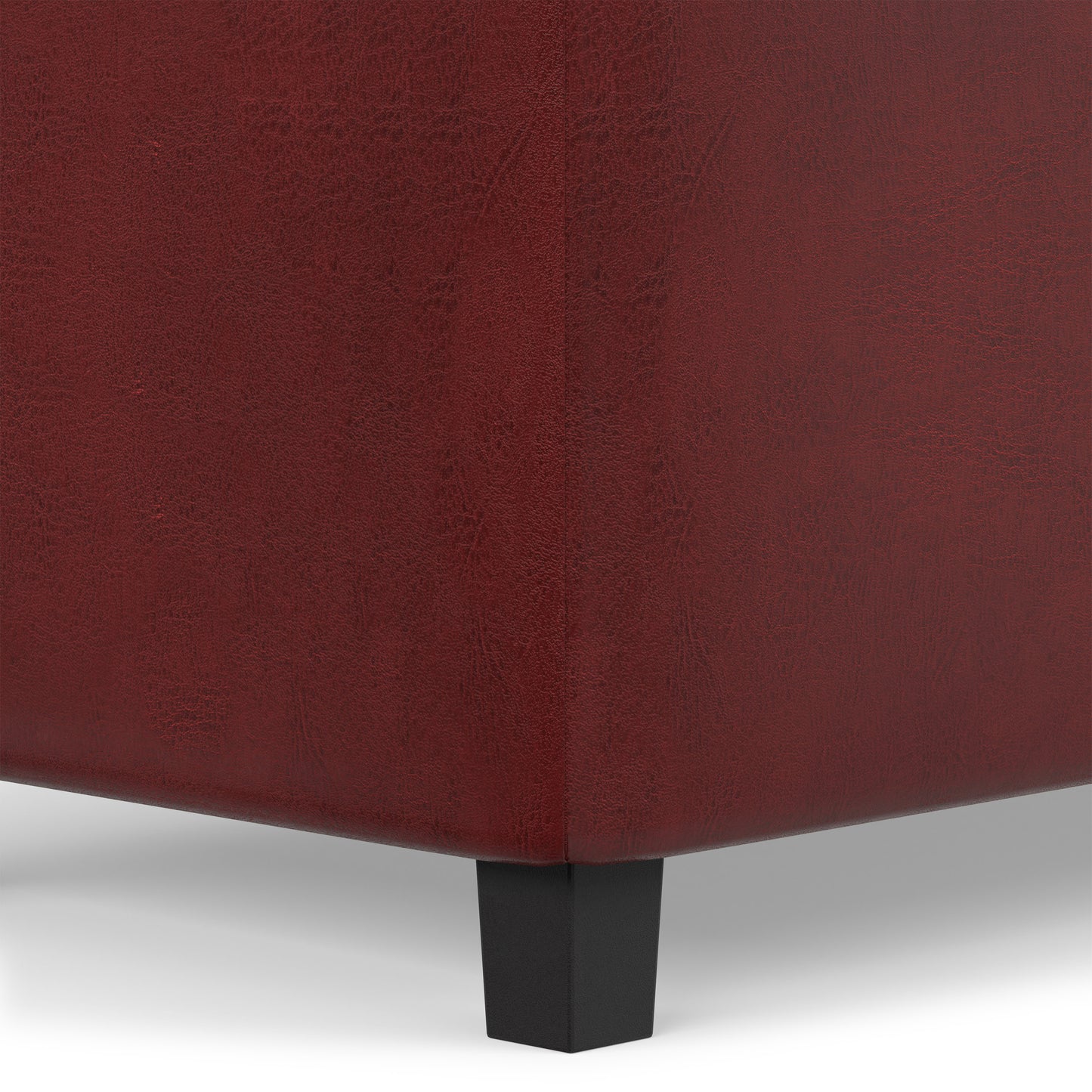 Red Vegan Leather | Cosmopolitan Storage Ottoman in Vegan Leather
