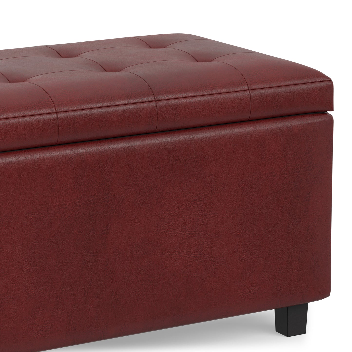Red Vegan Leather | Cosmopolitan Storage Ottoman in Vegan Leather