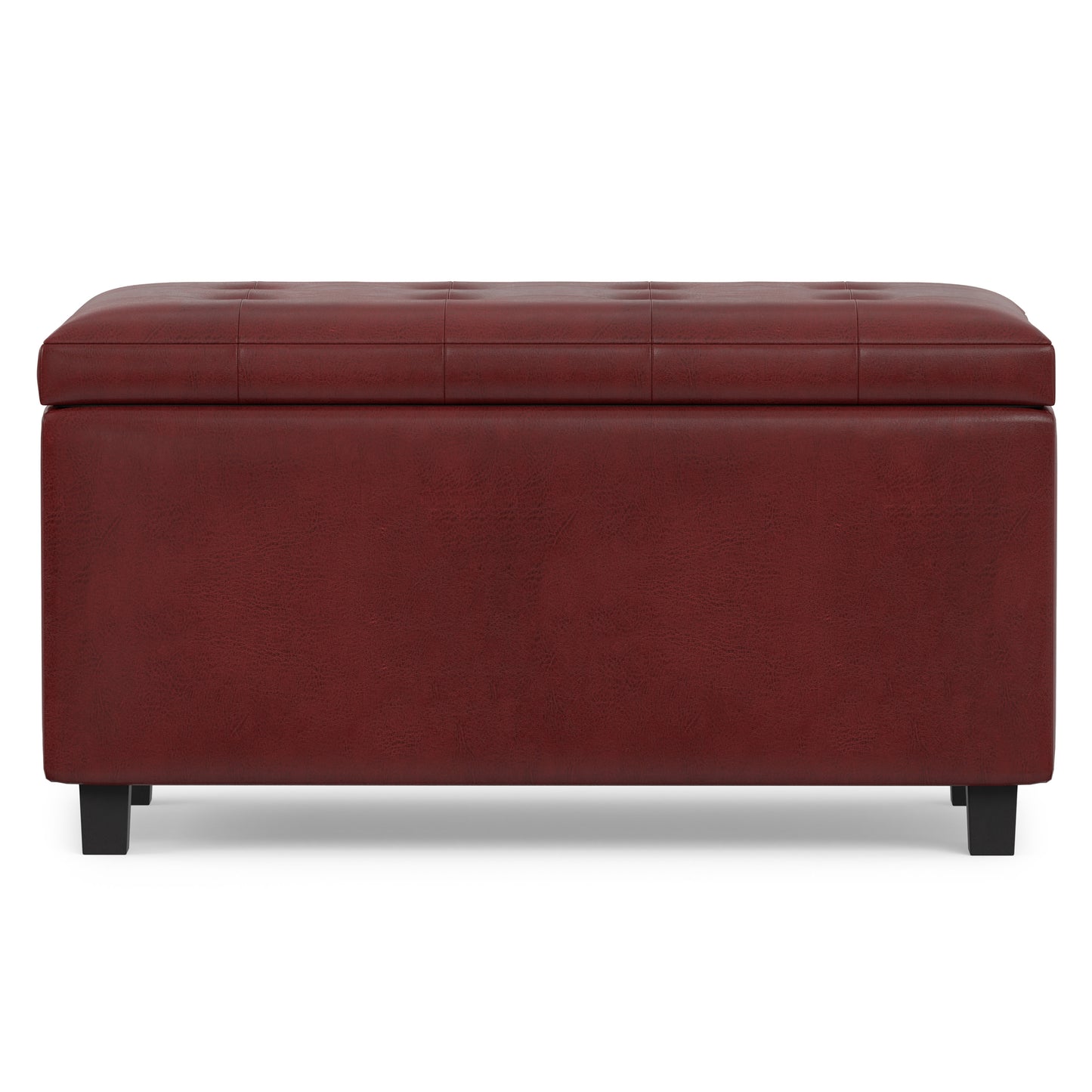 Red Vegan Leather | Cosmopolitan Storage Ottoman in Vegan Leather
