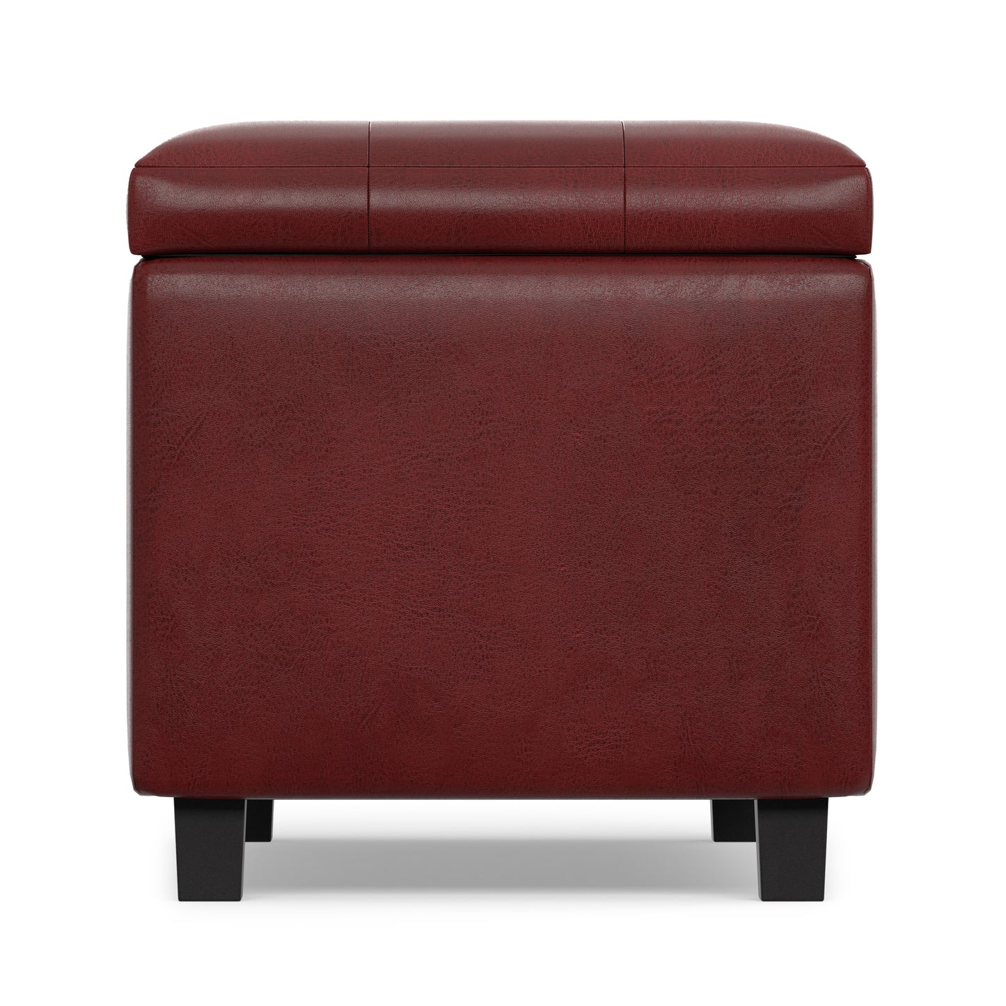 Red Vegan Leather | Cosmopolitan Storage Ottoman in Vegan Leather