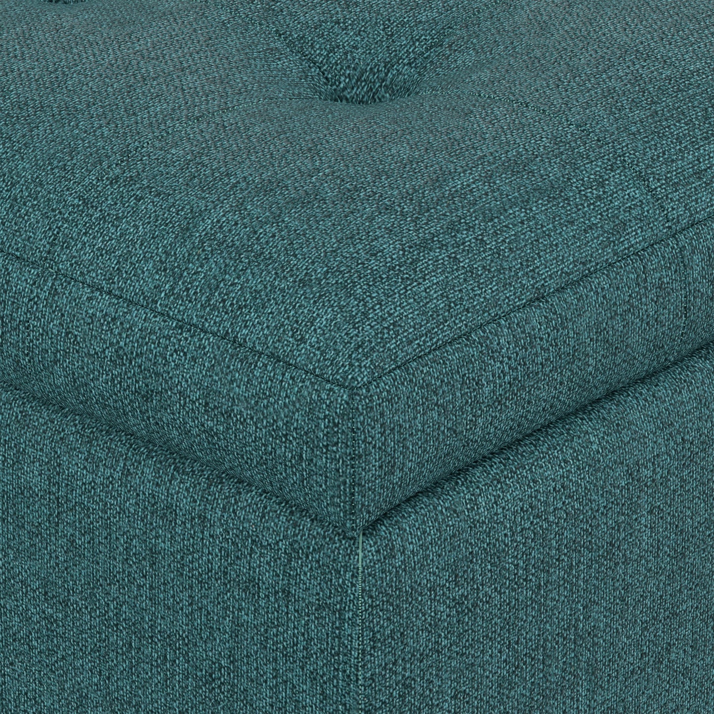 Teal Linen Style Fabric | Cosmopolitan Storage Ottoman in Linen