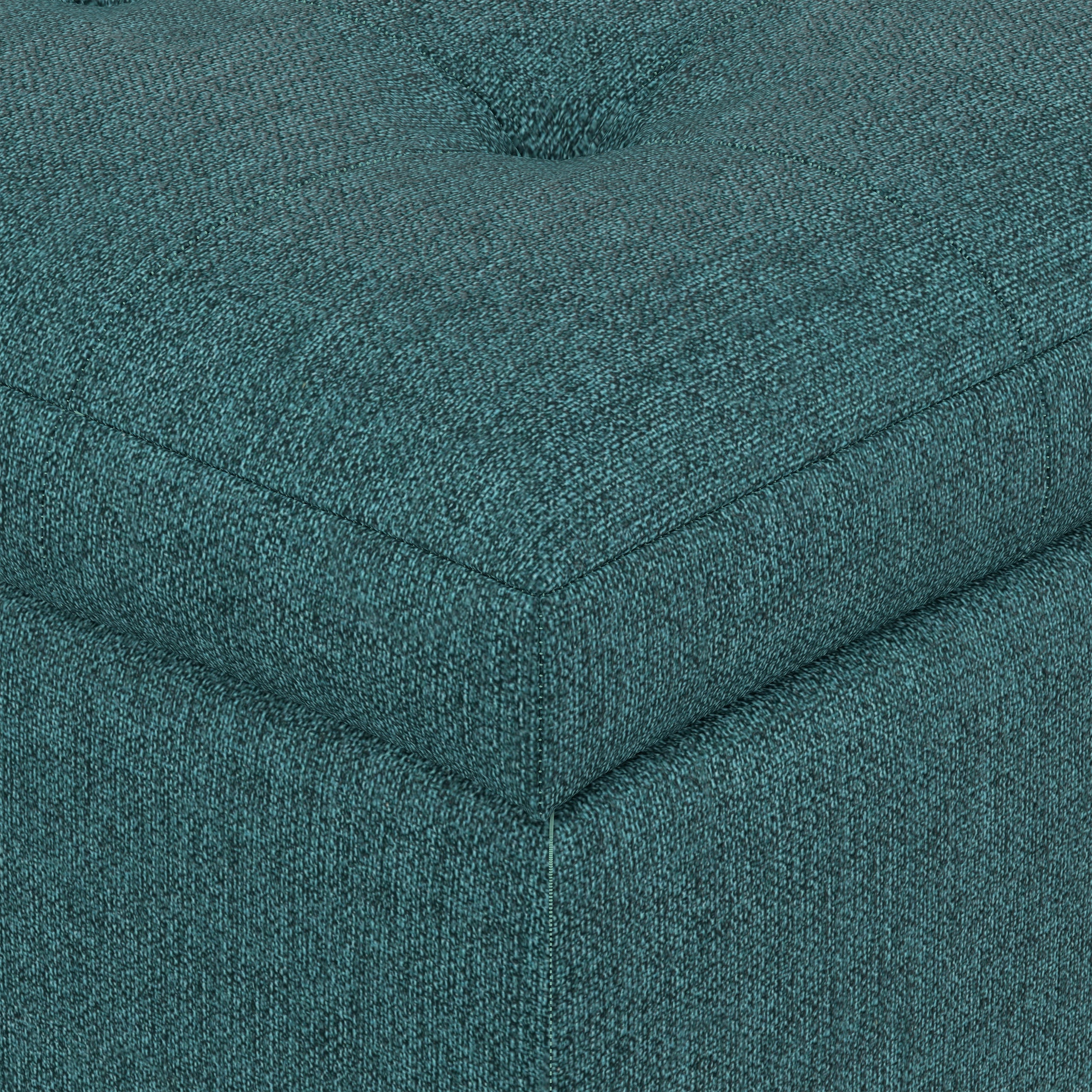 Teal Linen Style Fabric | Cosmopolitan Storage Ottoman in Linen