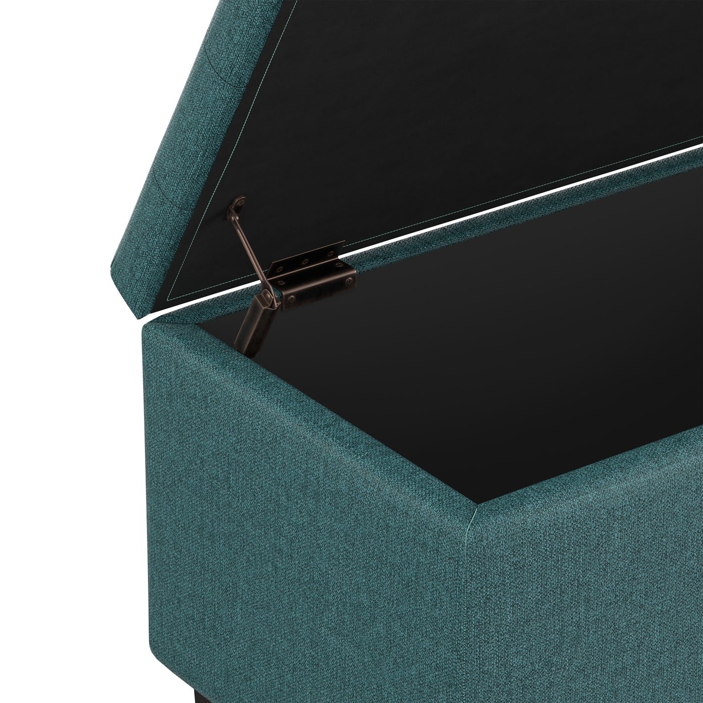 Teal Linen Style Fabric | Cosmopolitan Storage Ottoman in Linen