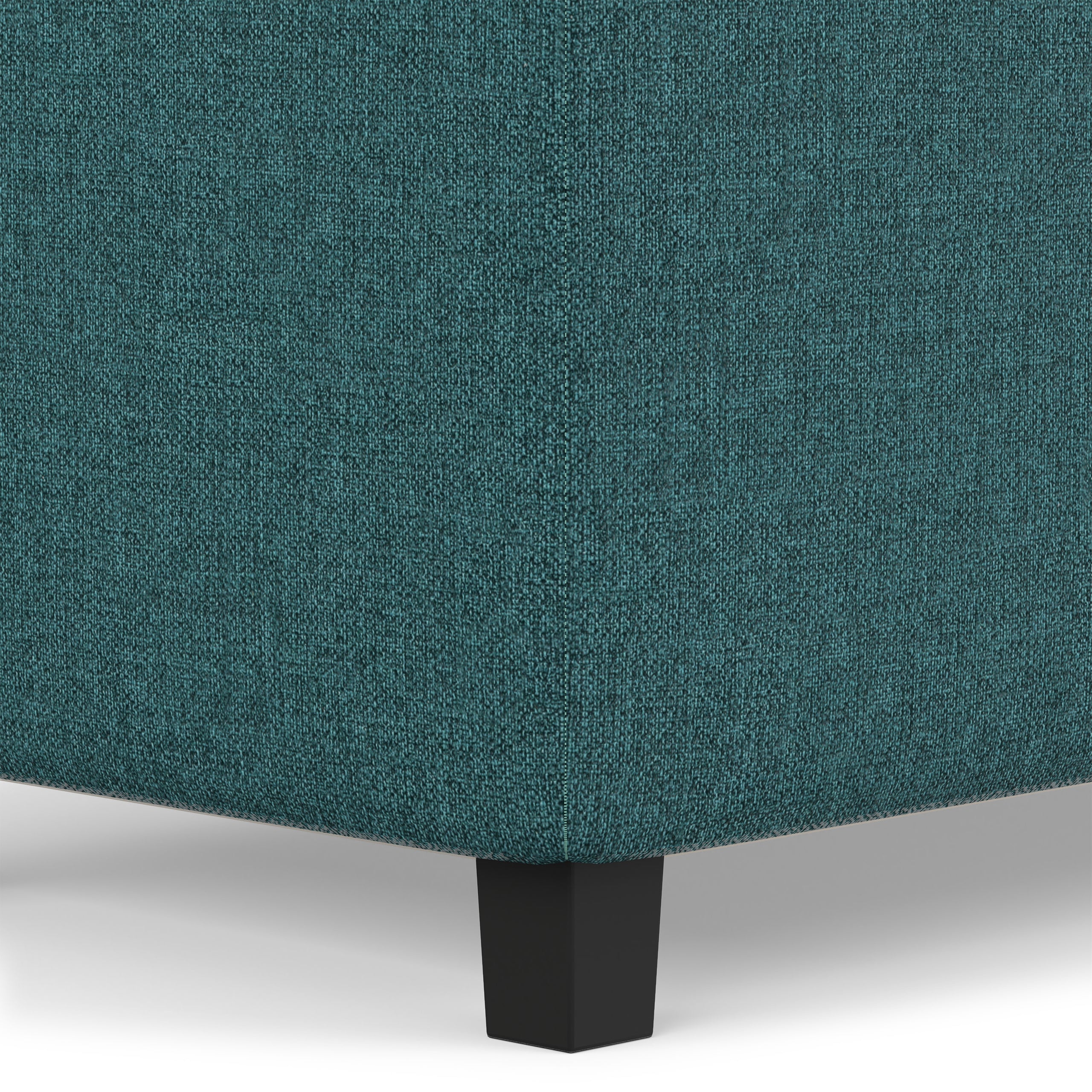 Teal Linen Style Fabric | Cosmopolitan Storage Ottoman in Linen