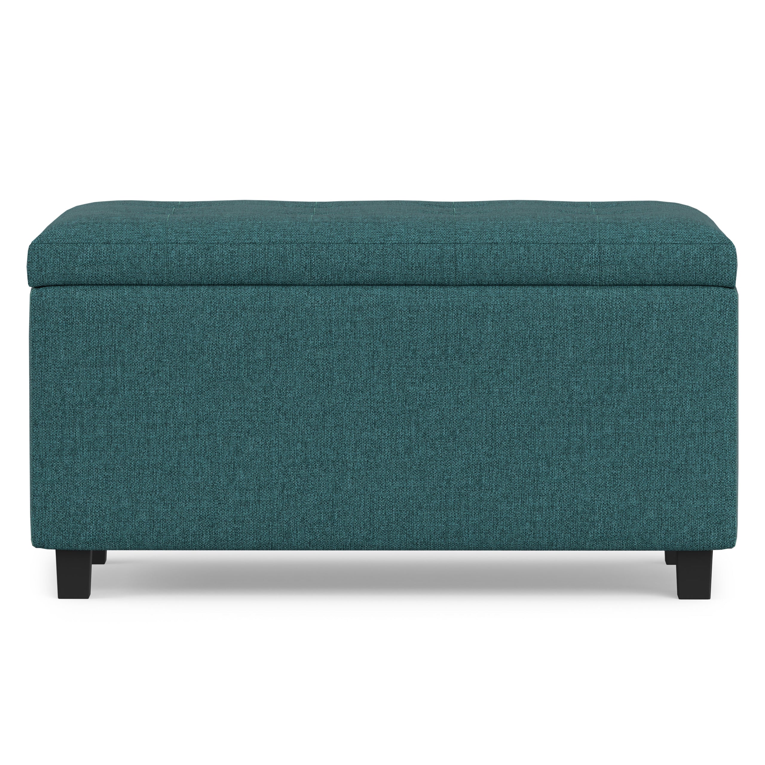 Teal Linen Style Fabric | Cosmopolitan Storage Ottoman in Linen