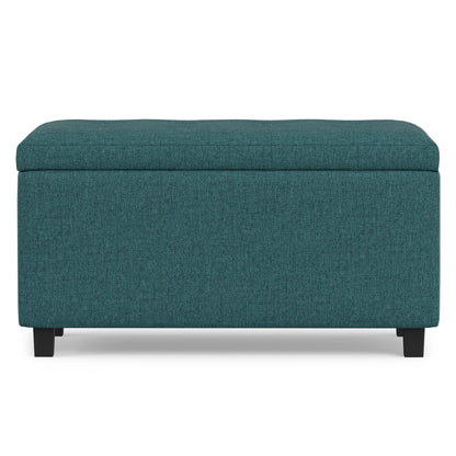 Teal Linen Style Fabric | Cosmopolitan Storage Ottoman in Linen