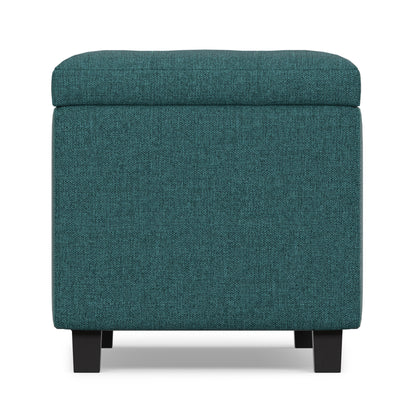 Teal Linen Style Fabric | Cosmopolitan Storage Ottoman in Linen