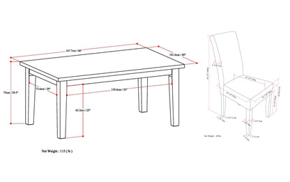 Tanners Brown Vegan Leather | Acadian 5 Piece Dining Set