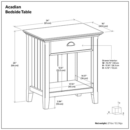 Brunette Brown | Acadian Nightstand
