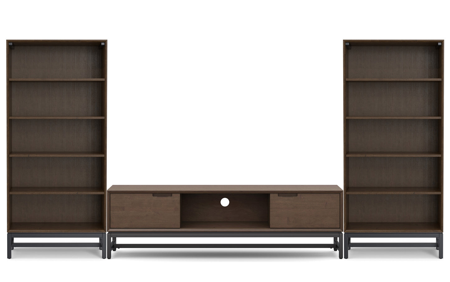 Banting 72 inch Low TV Stand with 30 inch Bookcases (Set of 3)