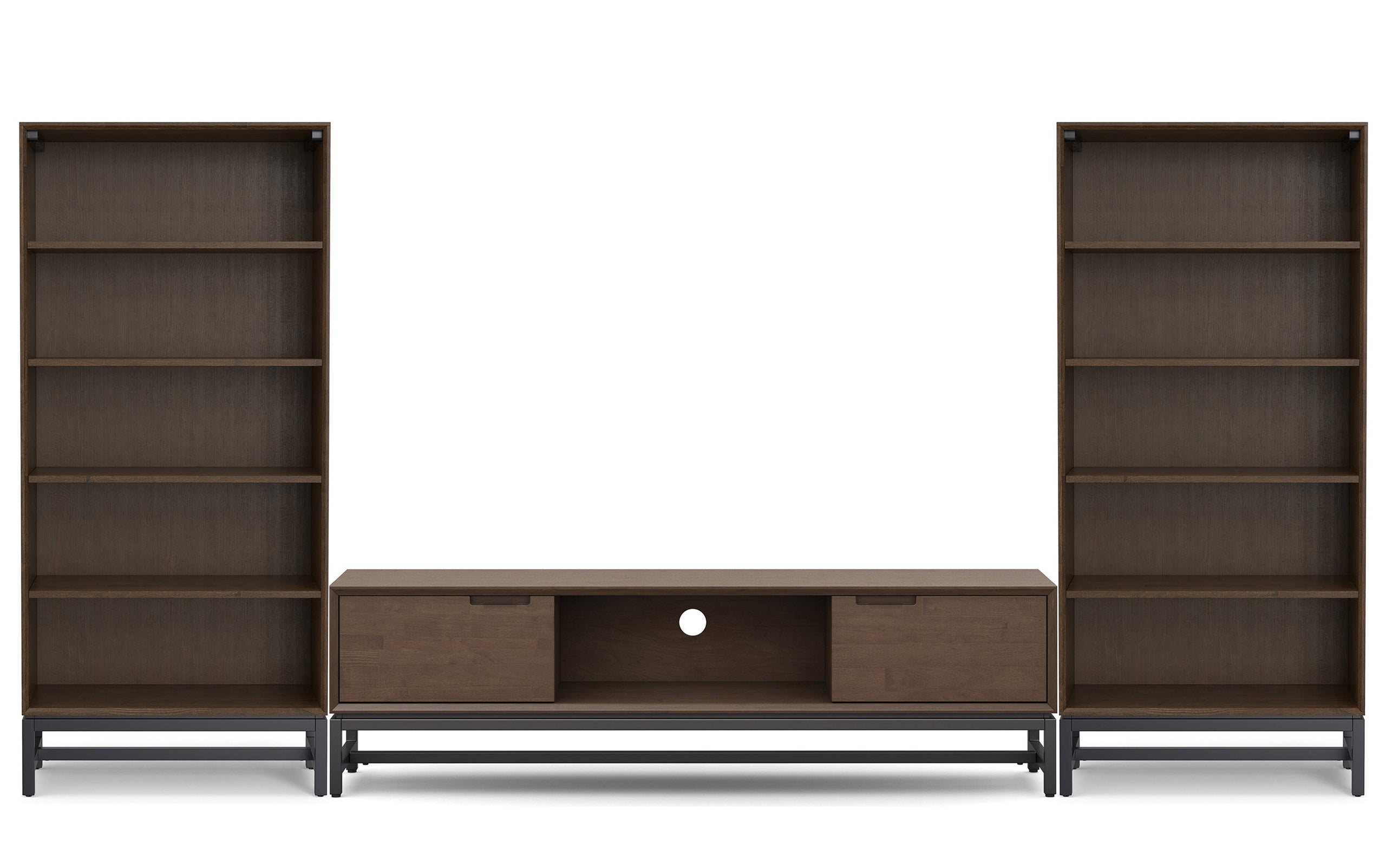 Banting 72 inch Low TV Stand with 30 inch Bookcases (Set of 3)