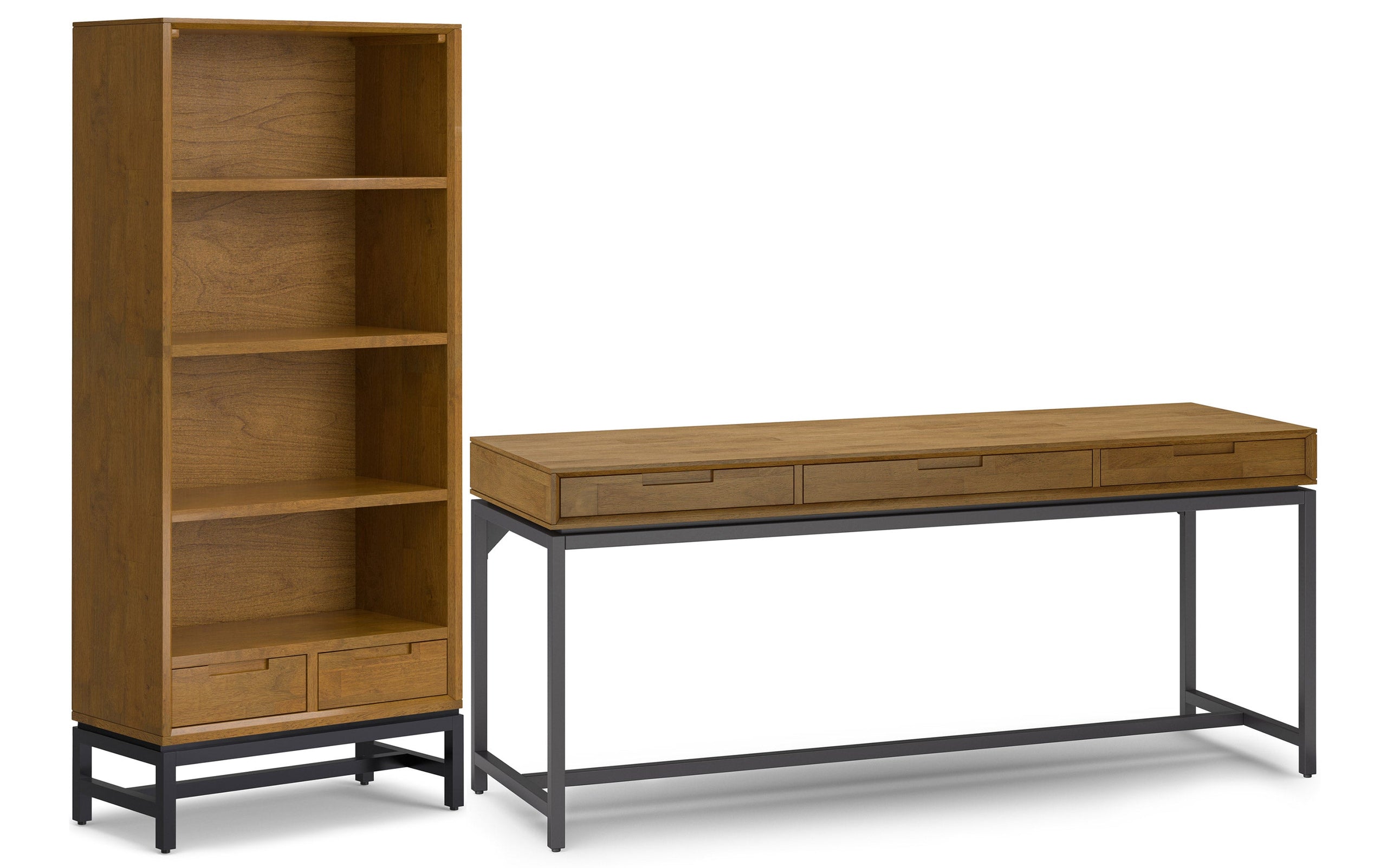 Medium Saddle Brown | Banting 72 inch Desk and 30 inch Bookcase