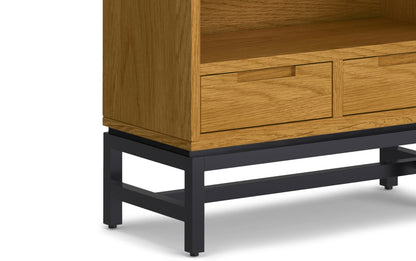 Oak Oak Veneer | Banting 72 inch Desk and 30 inch Bookcase in Oak