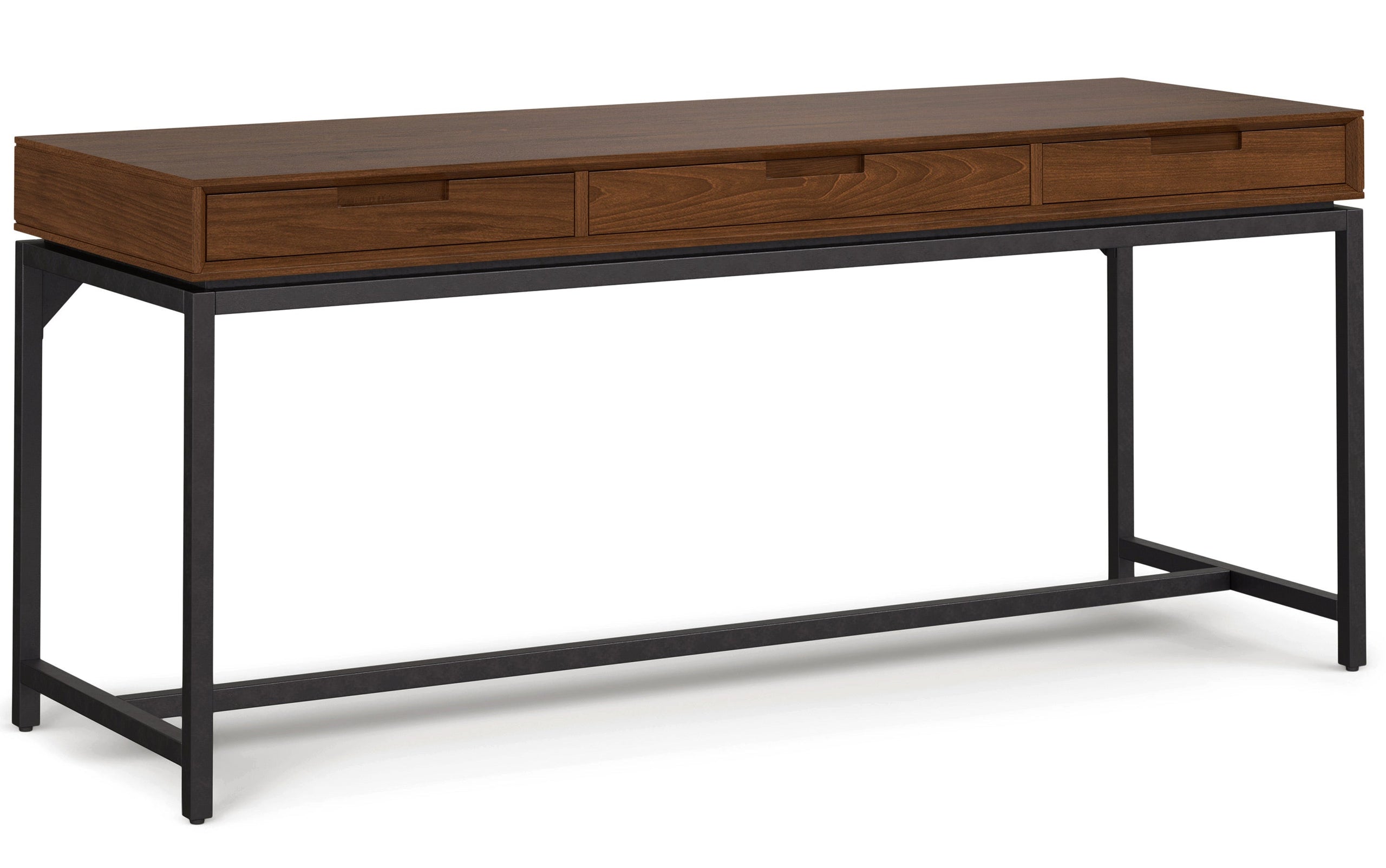 Walnut Walnut Veneer | Banting 72 inch Desk and 30 inch Bookcase in Walnut