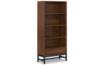 Walnut Walnut Veneer | Banting 72 inch Desk and 30 inch Bookcase in Walnut