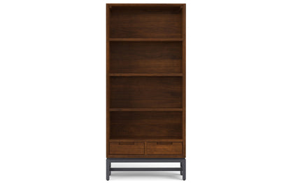 Walnut Walnut Veneer | Banting 72 inch Desk and 30 inch Bookcase in Walnut