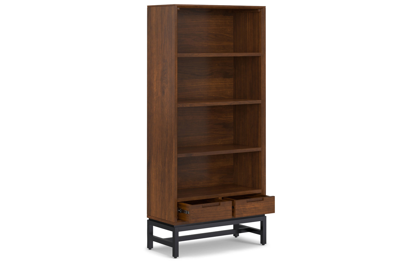 Walnut Walnut Veneer | Banting 72 inch Desk and 30 inch Bookcase in Walnut