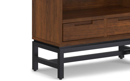 Walnut Walnut Veneer | Banting 72 inch Desk and 30 inch Bookcase in Walnut