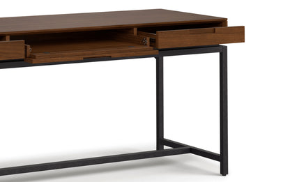 Walnut Walnut Veneer | Banting 72 inch Desk and 30 inch Bookcase in Walnut