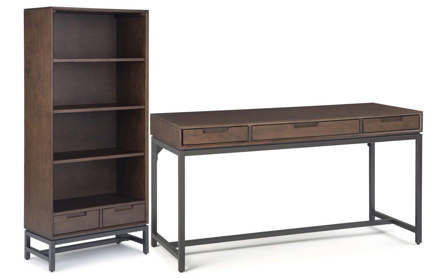 Walnut Brown | Banting 60 inch Desk and 30 inch Bookcase (Set of 2)