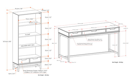White | Banting 60 inch Desk and 30 inch Bookcase (Set of 2)