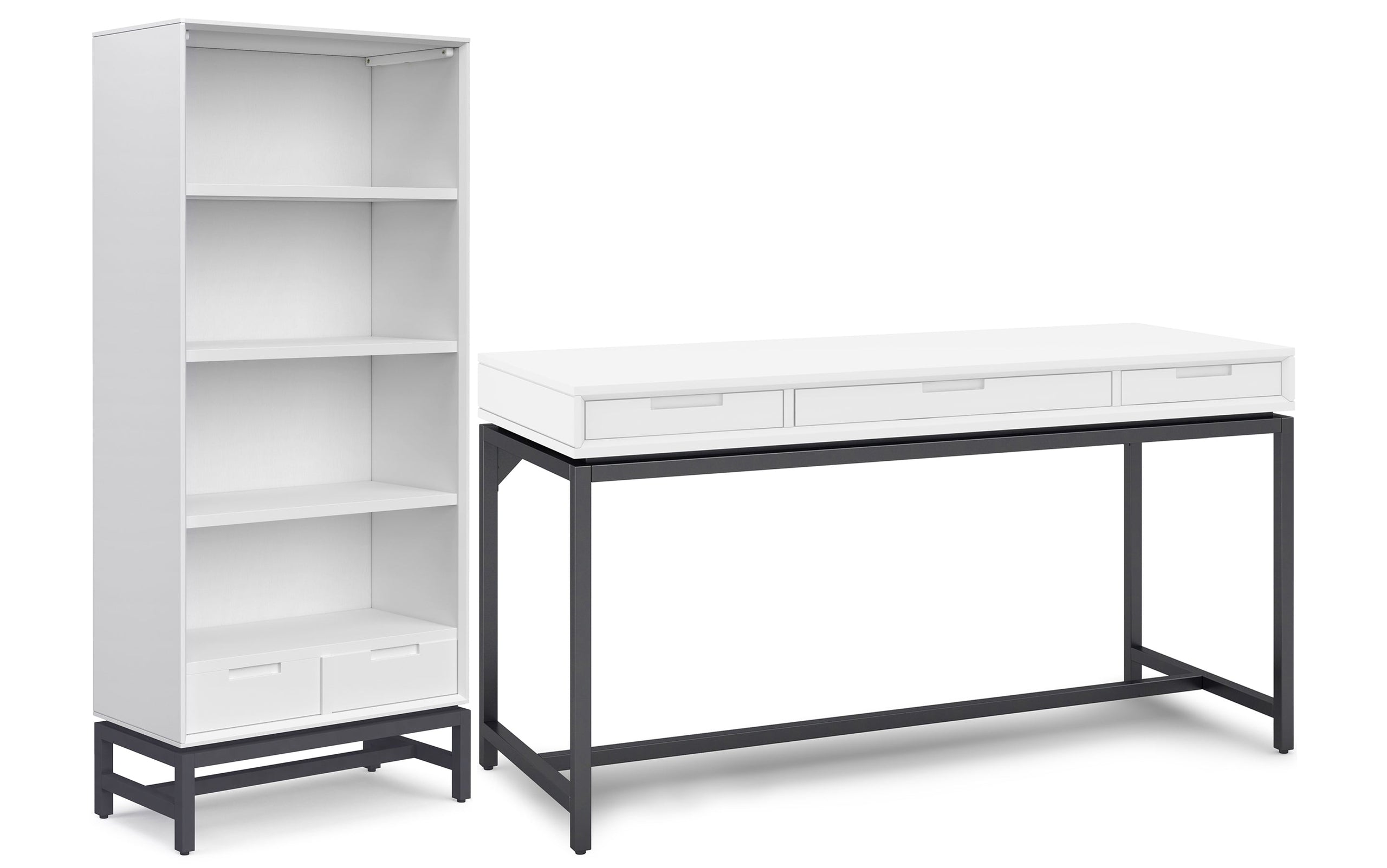 White | Banting 60 inch Desk and 30 inch Bookcase (Set of 2)