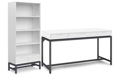 White | Banting 60 inch Desk and 30 inch Bookcase (Set of 2)