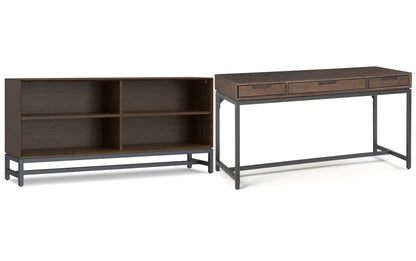 Walnut Brown | Banting 60 inch Desk and 64 inch Bookcase