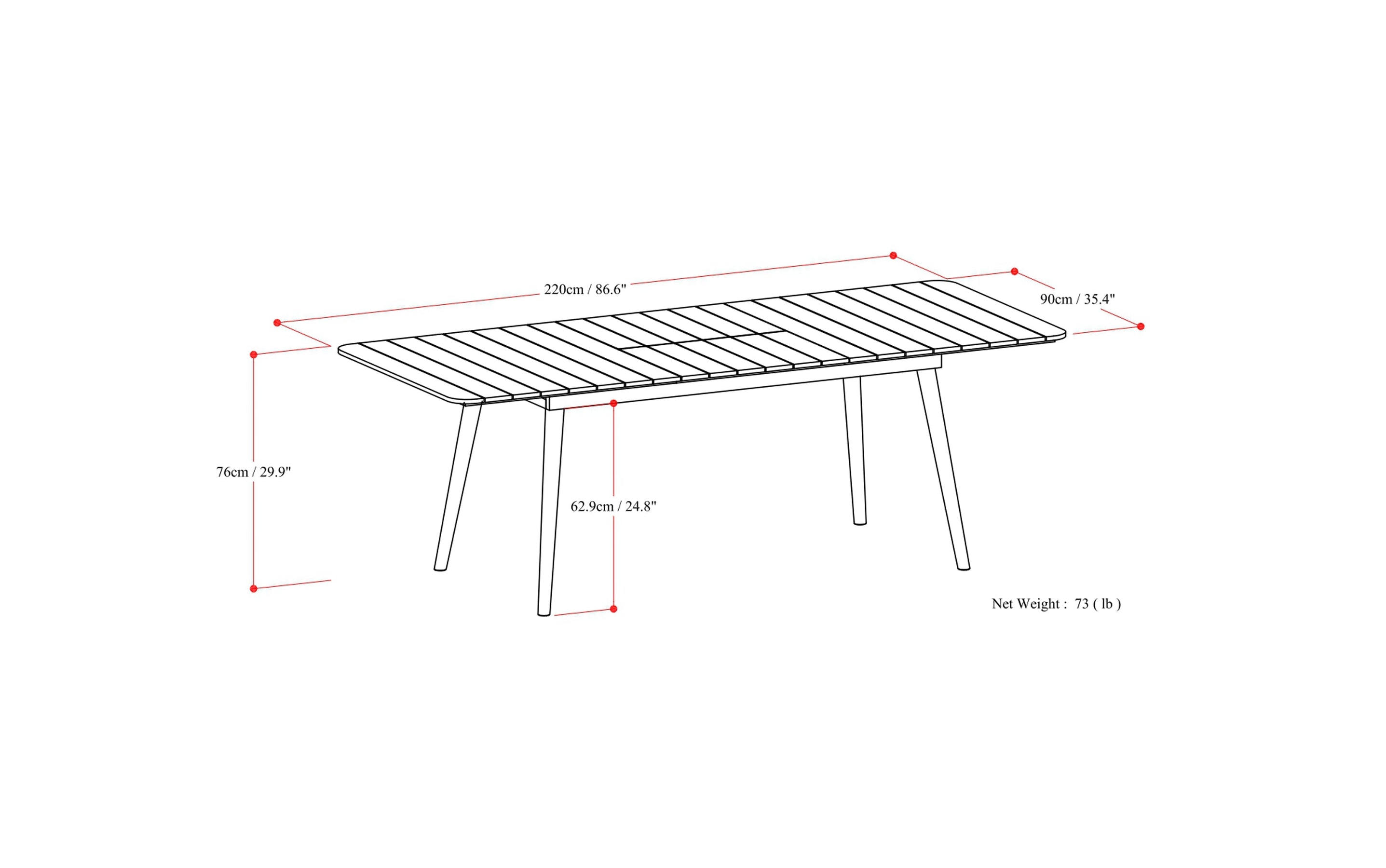 Beachside Outdoor Extendable Dining Table