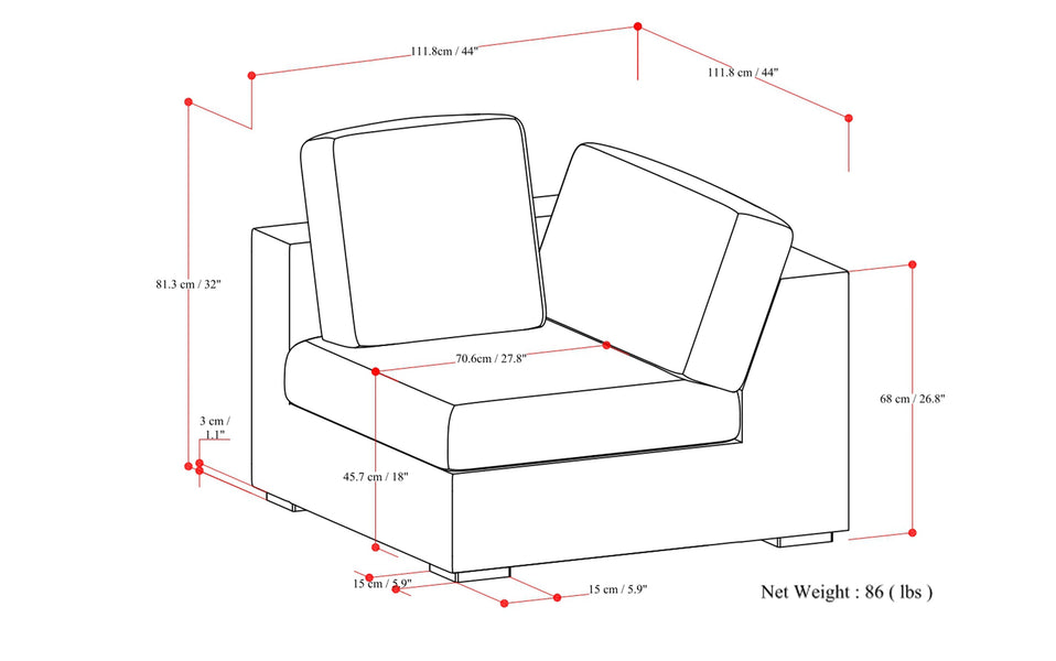 Jasmine Left Arm Module – Simpli Home