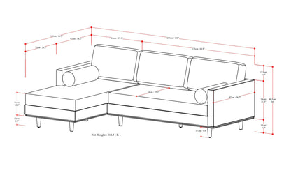 Caramel Brown Genuine Leather | Morrison Left Sectional in Genuine Leather