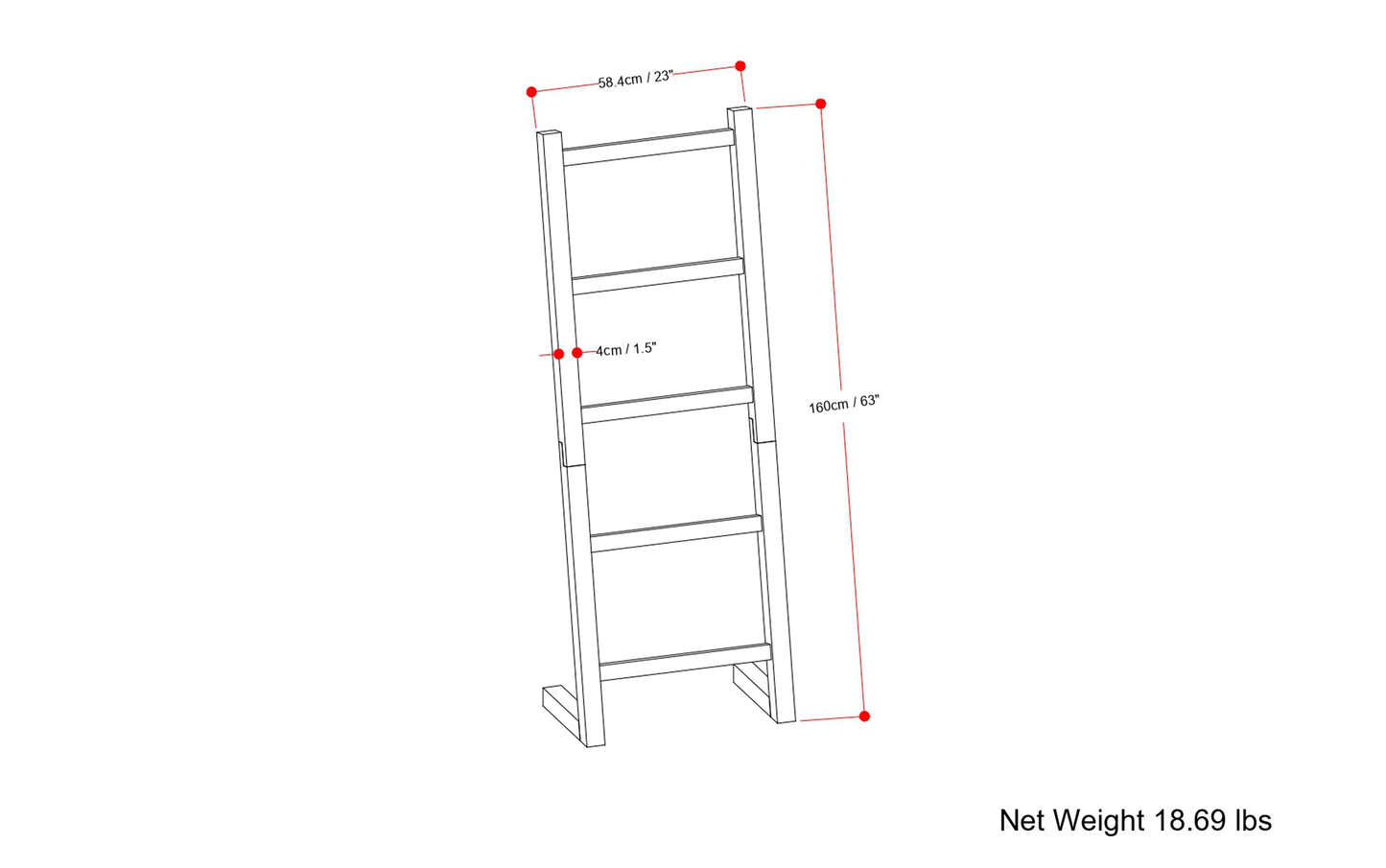 Bray Bath Towel and Blanket Ladder Shelf