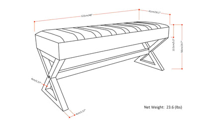 Distressed Black Distressed Vegan Leather | Salinger Ottoman Bench