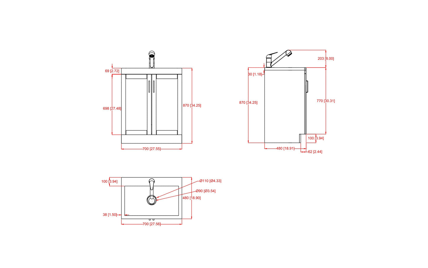 Kyle 28 inch Laundry Cabinet