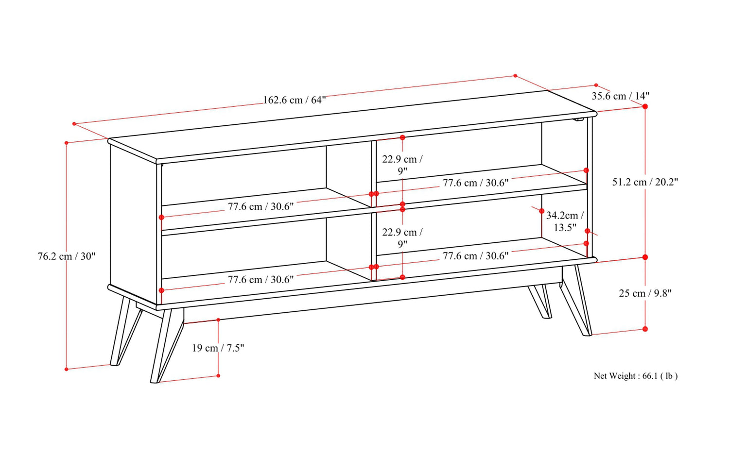 Draper Low Bookcase