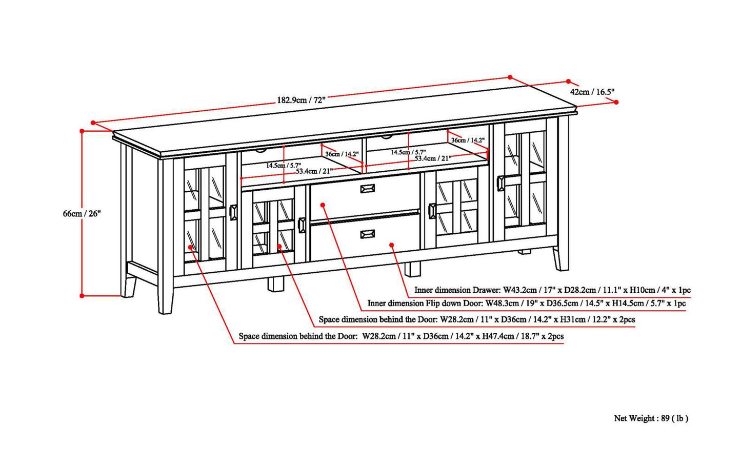Artisan 72 inch TV Media Stand