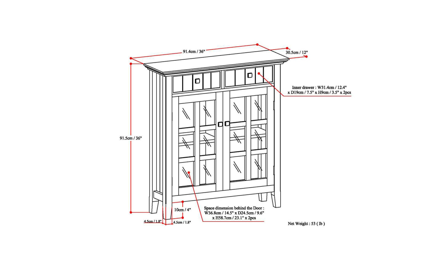 Natural Aged Brown | Acadian Entryway Storage Cabinet