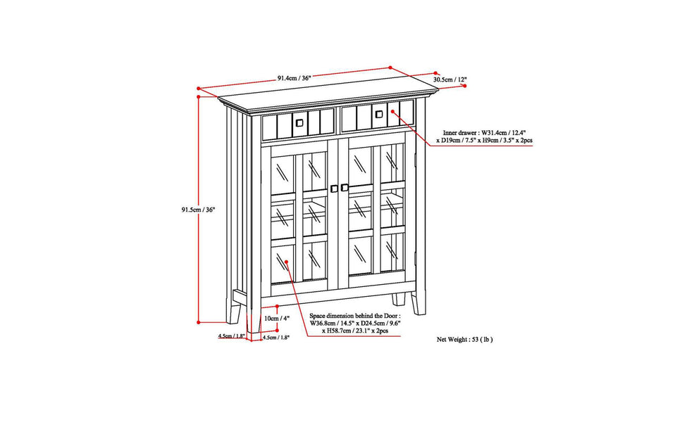 Distressed Grey | Acadian Entryway Storage Cabinet