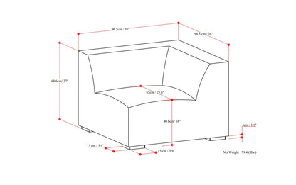Sienna Genuine Leather | Rex Corner Module in Genuine Leather
