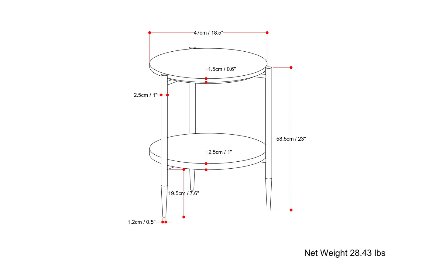 Wagner Round Marble & Wood Side Table